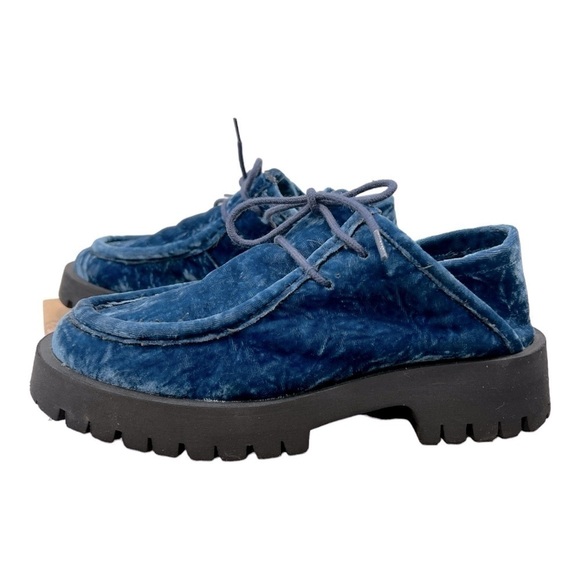 FREE PEOPLE Convertible Velvet Loafer Oxford Disco Indigo size 36 US 5.5-6 - Picture 9 of 10